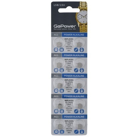 Э\п GoPower AG1 LR621 364 Alkaline 1.5v BL10