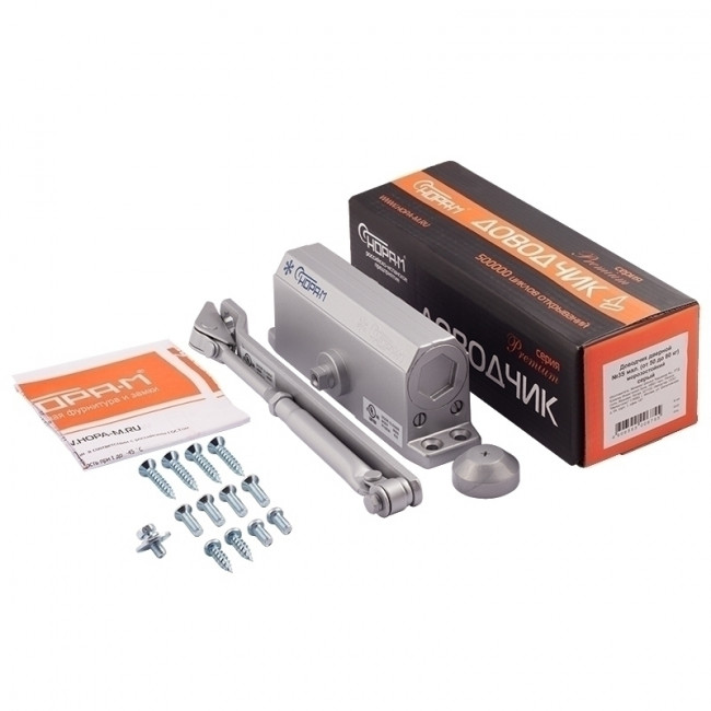 Доводчик дверной 3S мал. от 50 до 80 кг серый Доводчик дверной 3S мал. от 50 до 80 кг серый