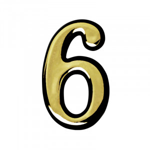 Цифра на дверь 100 мм золото 6 (9)