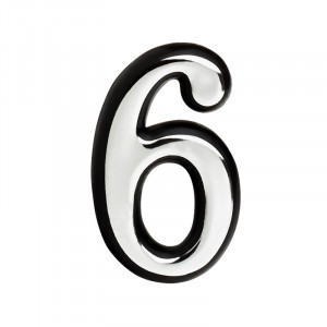 Цифра на дверь 100 мм хром 6 (9)