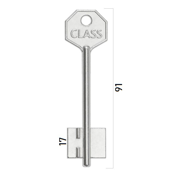 Заготовка дверного ключа Класс-2 KLS2D 91*22*17,1 мм