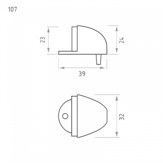 Ограничитель дверной 107 старая медь