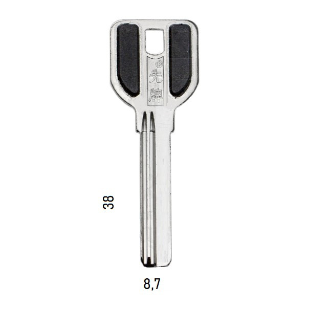 Заготовка вертикального ключа MCM 38 мм 2 паза КНР