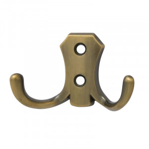 Крючок-вешалка №10 (2х рожковый) старая бронза