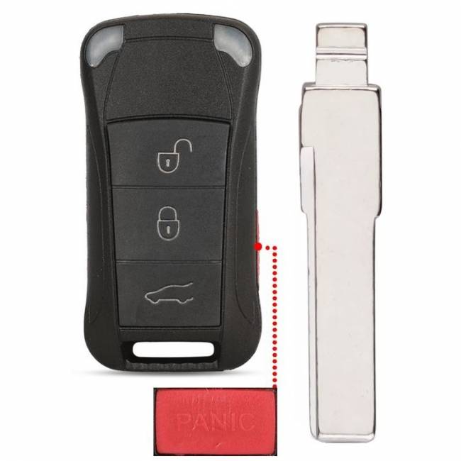 Корпус выкидного ключа PORSCHE 3+1 кнопки HU-HAA HU66 (#am1288)