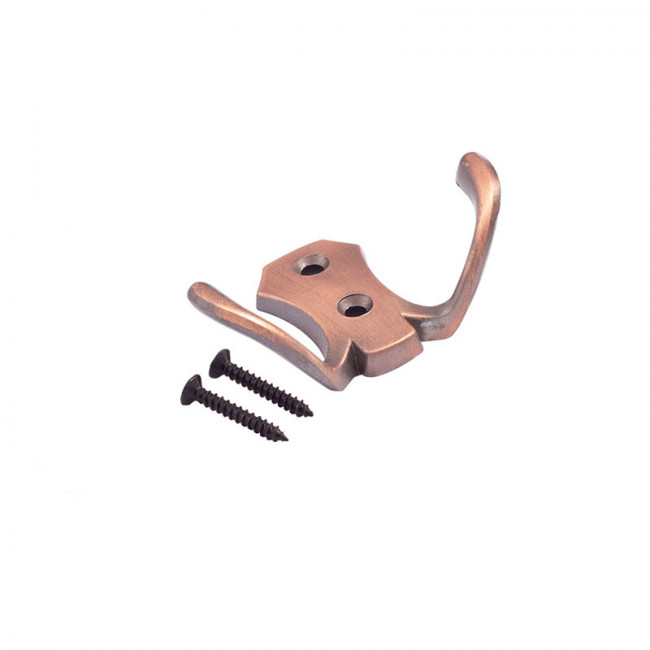 Крючок-вешалка №10 (2х рожковый) старая медь