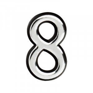 Цифра на дверь 100 мм хром 8