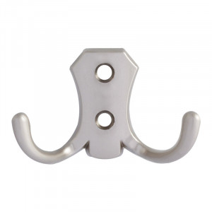 Крючок-вешалка №10 (2х рожковый) матовый никель