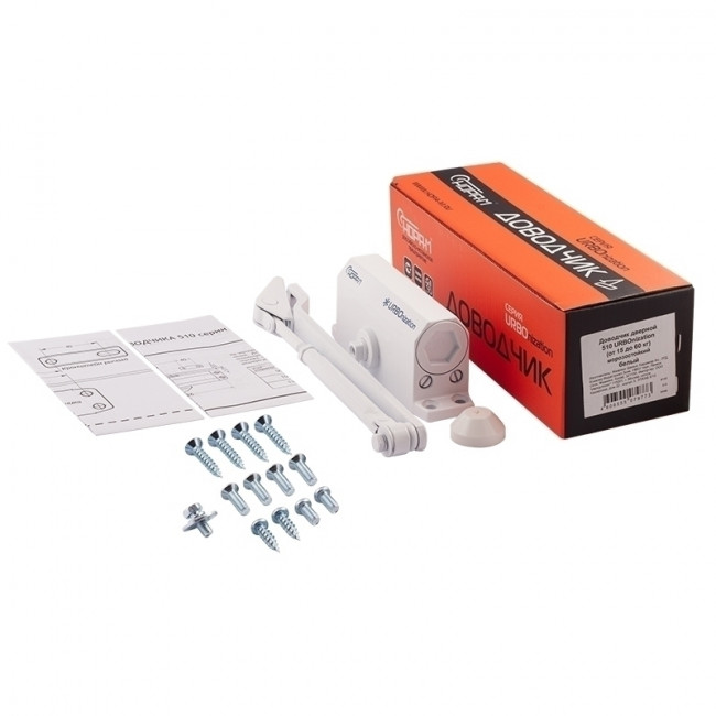 Доводчик дверной 510 URBOnization от 15 до 60 кг белый Доводчик дверной 510 URBOnization от 15 до 60 кг белый