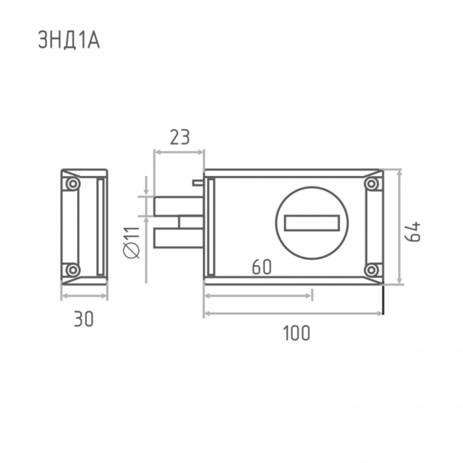 Замок накладной ЗНД1А серый