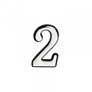 Цифра на дверь 55 мм хром 2