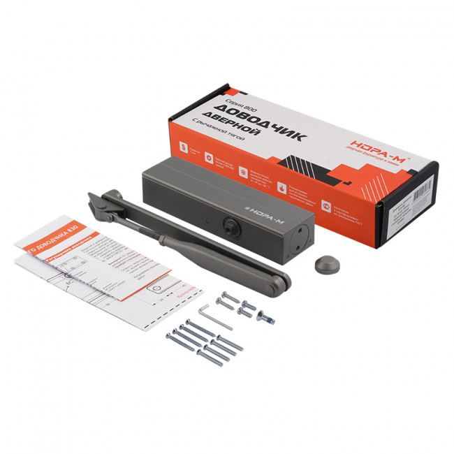 Дверной доводчик с ветровым тормозом 830 BC графит Дверной доводчик с ветровым тормозом 830 BC графит