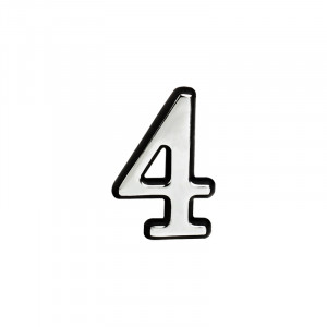 Цифра на дверь 55 мм хром 4