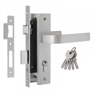 Замок врезной 107-70 Л белый жемчуг