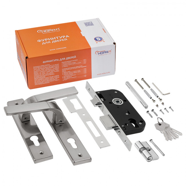 Замок врезной 107-70 Л матовый никель Замок врезной 107-70 Л матовый никель