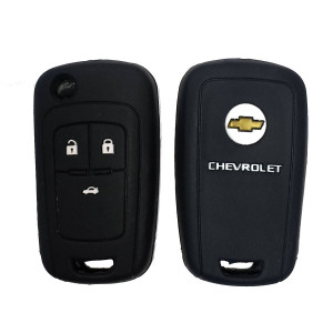 Чехол силиконовый выкидного ключа CHEVROLET 3 кнопки (с лого)