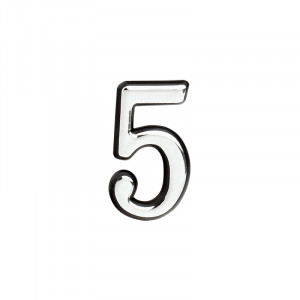 Цифра на дверь 55 мм хром 5