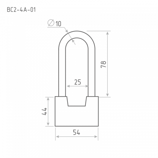 Замок навесной ВС2-4А-01 сталь Замок навесной ВС2-4А-01 сталь