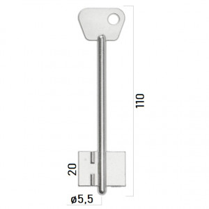 Заготовка дверного ключа Богатырь-1 BGT1D 110*27,5*20,5 мм