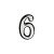 Цифра на дверь 55 мм хром 6 (9)
