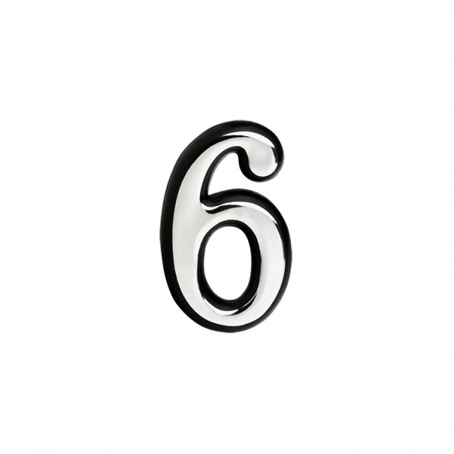 Цифра на дверь 55 мм хром 6 (9)