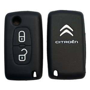Чехол силиконовый выкидного ключа CITROEN 2 кнопки (с лого)