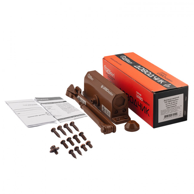 Доводчик дверной 530 URBOnization от 50 до 90 кг коричневый Доводчик дверной 530 URBOnization от 50 до 90 кг коричневый