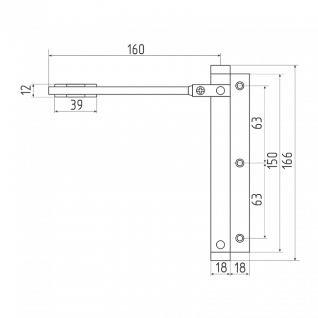 Доводчик дверной пружинный 101 до 20 кг серебро Доводчик дверной пружинный 101 до 20 кг серебро