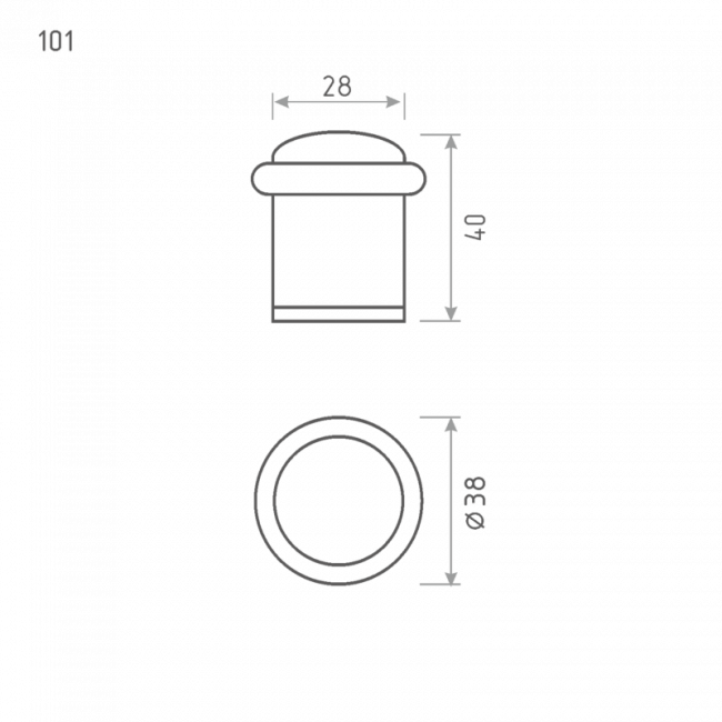 Ограничитель дверной 101 матовый никель