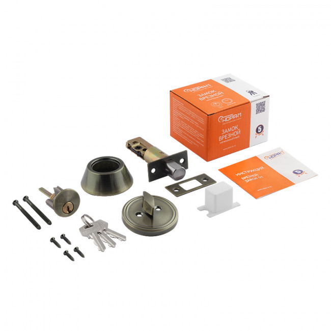 Замок врезной D1 старая бронза Замок врезной D1 старая бронза