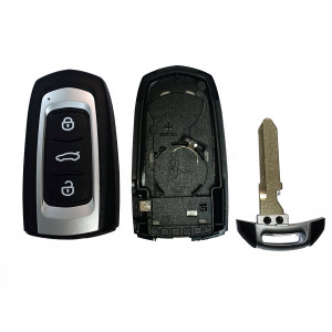 Корпус смарт ключа GEELY 3 кнопки, место под бат центр, с лого