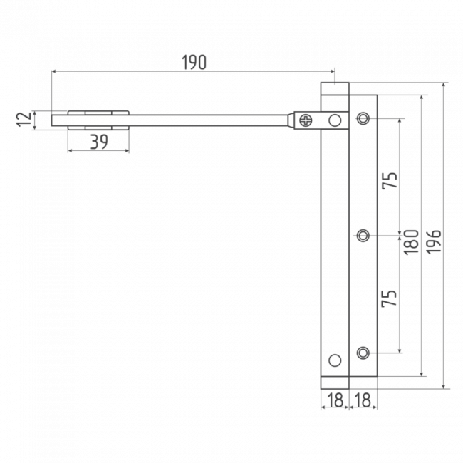 Доводчик дверной пружинный 102 до 30 кг серебро Доводчик дверной пружинный 102 до 30 кг серебро